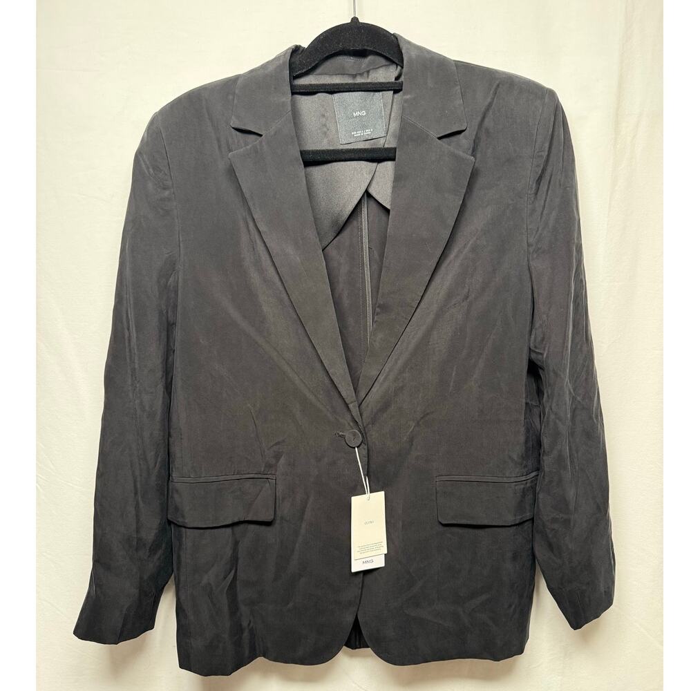 Mango MNG Black Single Button Suit Blazer, XL, Business Career Classic